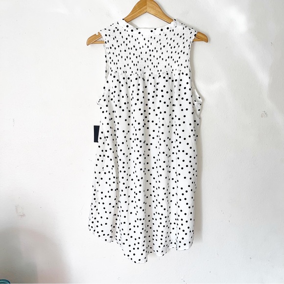 NWT Lulus Genuine Adoration White Polka Dot Babydoll Dress Sz M Shift Sleeveless - Picture 11 of 11